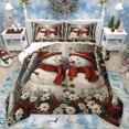thumbnail image 1 of Homewish Cute Winter Snowman Bedding Comforter Set for Kids, Cartoon Groovy Flower Twin Comforter Sets, Merry Christmas Reversible Bedding Set, Microfiber Bedroom Decor, 2 Pieces, 1 of 8