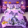 thumbnail image 1 of Homewish Cute Witch Cat Monogram X 7-Piece Twin Bedding,Spooky Halloween Pumpkin Lantern Bedding Comforter Set,Halloween Reversible, 1 of 8