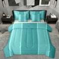 thumbnail image 1 of Homewish Cyan Lines 7-Piece Twin Bedding Sets,Modern Asbtract Geometric Bedding Comforter Set,Stripe Sheet Sets For Men Women,Super Cozy Room Decor Reversible, 1 of 8