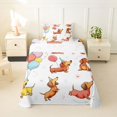 thumbnail image 1 of Homewish Dachshund Animal Twin Sheets,Colorful Balloon Heart Bedding,3-Piece,1 Fitted Sheet and 1 Pillowcase, 1 of 6