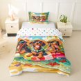 thumbnail image 1 of Homewish Dachshund Dog Twin Duvet Cover,Ocean Beach Twin Bedding,Starfish Palm Tree Decor,Polkadot Reversible,2-Piece,1 Duvet Cover and 1 Pillowcase, 1 of 6