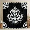 thumbnail image 1 of Homewish Damask Print Blackout Curtains Set of 2 (52x84 Each),Retro Victorian Flower Window Curtains,Black White Curtains and Drapes For Men Women,Super Cozy Room Decor, 1 of 6