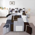 thumbnail image 1 of Homewish Dark Brown Block Full Size Comforter Sets,Contemporary Artwork Bedding Comforter Set,Black Reversible,3pcs,1 Comforter and 2 Pillowcases, 1 of 7