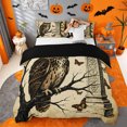 thumbnail image 1 of Homewish Dark Halloween Owl Bedding,Vintage Butterfly Print Duvet Cover Full,Sepia Brown Cream,Black Reversible,3 Pieces,1 Duvet Cover and 2 Pillowcases, 1 of 6