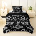 thumbnail image 1 of Homewish Death Moth Twin Comforter Sets,Halloween Skull Skeleton Bedding Set,Black Gray,Black Reversible,2 Pieces,1 Comforter and 1 Pillowcase, 1 of 7