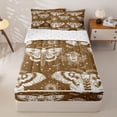 thumbnail image 1 of Homewish Death Moths Zipper Queen Comforter Set with Fitted Sheet and 2 Pillowcases,Goth Halloween Skull Zipper Bedding Set,Yellow Purple,Reversible,4pcs, 1 of 8