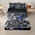 thumbnail image 1 of Homewish Death Skull Zipper Full Size Comforter Sets with Fitted Sheet and 2 Pillowcases,Navy Rose Flower Zipper Bedding Set,Halloween Bed Set,Black Reversible,4pcs, 1 of 8