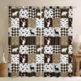 thumbnail image 1 of Homewish Deer Moose Bear Black Out Curtains for Teens, Rustic Jungle Hunting Curtains Pack of 2 (42x63 Each), Brown Retro Plaid Bedroom Curtains, Curtains and Drapes Decor, 1 of 6