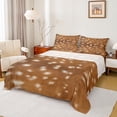 thumbnail image 1 of Homewish Deer Print Twin Sheet Sets 3pcs for Teens Boys Girls,Jungle Animal Twin Fitted Sheet Microfiber,Brown White Breathable Flat Sheet,Breathable Home Decor, 1 of 7