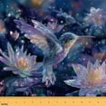 thumbnail image 1 of Homewish Diamond Hummingbird Fabric by the Yard 1 Yard, Dreamy Animal Room Decor Fabric by the Yard, Glitter Crystal Lotus Sewing Fabric, Luxury Bedroom Decor, 1 of 6