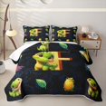 thumbnail image 1 of Homewish Dinosaur Twin Quilt Set for Boys Girls, Dino Letter F Twin Coverlet Set, 1 of 7