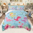 thumbnail image 1 of Homewish Dinosaurs Print Bedding Comforter Set,Jungle Dino Twin Comforter Sets,Colorful Cartoon Daisy Bedding Set For Teens Boys,Luxury Bedroom Decor Reversible,2 Pieces, 1 of 8