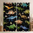 thumbnail image 1 of Homewish Dinosaurs Print Curtains Pack of 2 (42x84 Each),Jungle Dino Curtains Blackout,Green Brown Deepblue Bedroom Curtains For Teens Boys,Luxury Bedroom Decor, 1 of 6