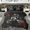 thumbnail image 1 of Homewish Dirt Bike 7-Piece Bedding Comforter Set For Teens Boys Girls,Geometric Honeycomb Plaid King Bedding Sets,Extreme Sport Ultra Soft Bed Sheets,Lightweight Room Decor,Reversible, 1 of 8