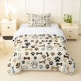 thumbnail image 1 of Homewish Dog Paw Bone Twin Comforter Sets,Woof Print Bedding Set,Beige,Reversible,2pcs,1 Comforter and 1 Pillowcase, 1 of 7