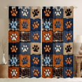 thumbnail image 1 of Homewish Dog Paw Print Kitchen Curtains,Patchwork Plaid Black Out Curtains Pack of 2 (42x63 Each),Brown Blue, 1 of 6