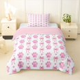 thumbnail image 1 of Homewish Dog Paws Bow Twin Comforter Sets,Dreamy Princess Style Bedding Set,Pink,Pink Reversible,2-Piece,1 Comforter and 1 Pillowcase, 1 of 7
