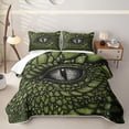 thumbnail image 1 of Homewish Dragon Eye Quilt Full,Black Green Full Bedspread Sets,3pcs, 1 of 7