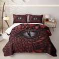 thumbnail image 1 of Homewish Dragon Eye Twin Quilt Set,Black Red Twin Coverlet Set,2-Piece, 1 of 7