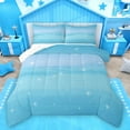thumbnail image 1 of Homewish Dreamy Blue Queen Comforter Set,Stars Pattern Bedding Sets,Modern Minimalism Desgin Bedding Comforter Set For Teens,Super Cozy Room Decor Reversible,3-Piece, 1 of 8
