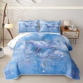 thumbnail image 1 of Homewish Dreamy Butterfly Quilt Full For Girls,Blue Oil Painting Full Bedspread Sets,3pcs, 1 of 7