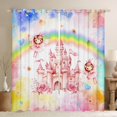 thumbnail image 1 of Homewish Dreamy Pink Castle Black Out Curtains for Girls, Kawaii Fairy Elf Curtains Pack of 2 (42x63 Each), Watercolor Rainbow Bedroom Curtains, Curtains and Drapes Decor, 1 of 6