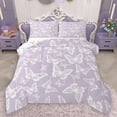 thumbnail image 1 of Homewish Dreamy Plum Butterfly Full Size Comforter Sets for Kids, Cartoon Moth Animal Bedding Comforter Set, Modern Fashion Style Reversible Bedding Sets, Breathable Home Decor, 3pcs, 1 of 8