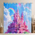 thumbnail image 1 of Homewish Dreamy Princess Castle Curtains Pack of 2 (42x84 Each),Eainbow Pattern Curtains Blackout,Fairy Tale Theme Bedroom Curtains For Girls Kids,Breathable Home Decor, 1 of 6