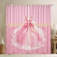 thumbnail image 1 of Homewish Dreamy Princess Dress Black Out Curtains for Teens Kids Children Girls,Kawaii Pink Bow Curtains Pack of 2 (42x63 Each),Geometric Stripes Bedroom Curtains,Lightweight Room Decor, 1 of 6