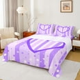 thumbnail image 1 of Homewish Dreamy Purple Cartoon Queen Sheet Sets for Kids, Romantic Love Heart Flat Sheet, Modern Fashion Polkadots Queen Fitted Sheet, Super Cozy Room Decor, 4-Piece, 1 of 7
