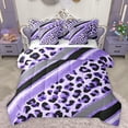 thumbnail image 1 of Homewish Purple Polkadots 7-Piece Twin Bedding Set, Leopard Print Comforter, 1 of 8