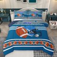 thumbnail image 1 of Homewish Eat Sleep Rugby Queen Comforter Set for Boys, Cartoon Football Soccer Bedding Sets, Modern Sports Player Reversible Bedding Comforter Set, Lightweight Room Decor, 3pcs, 1 of 8