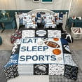 thumbnail image 1 of Homewish Eat Sleep Sports Bedding Comforter Set 7 Pieces for Kids Teens Adults,Basketball Football Baseball Full Bedding Set Lightweight,Ball Gamer Fitted Sheet Flat Sheet,Lightweight Room Decor, 1 of 8