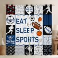 thumbnail image 1 of Homewish Eat Sleep Sports Black Out Curtains for Kids Teens Adults,Basketball Football Baseball Curtains Pack of 2 (42x63 Each),Ball Gamer Bedroom Curtains,Lightweight Room Decor, 1 of 6