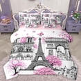 thumbnail image 1 of Homewish Eiffel Tower Bedding Comforter Set 7-Piece for Teens Boys Girls,Romantic Paris King Bedding Sets,Happy Valentine Ultra Soft Bed Sheets,Microfiber Bedroom Decor,Reversible, 1 of 8