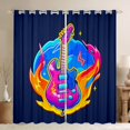 thumbnail image 1 of Homewish Electric Guitar Black Out Curtains For Female Men Adults,Music Theme Curtains Pack of 2 (42x63 Each),Musical Melody Bedroom Curtains,Luxury Bedroom Decor, 1 of 6