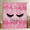 thumbnail image 1 of Homewish Elegant Eyelash Black Out Curtains for Female Men Adults,Leopard Print Curtains Pack of 2 (42x63 Each),Bling Pink Splash Glitter Bedroom Curtains,Microfiber Bedroom Decor, 1 of 6