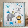 thumbnail image 1 of Homewish Elephant Lion Monkey Boy Blackout Curtains Set of 2 (52x84 Each),Cartoon Jungle Animal Window Curtains,Kawaii Woodland Wildlife Curtains and Drapes,Lightweight Room Decor, 1 of 6