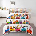 thumbnail image 1 of Homewish Elephant Zebra Giraffe Bedding Comforter Set 2pcs for Preppy Children Teens,Cartoon Train Twin Comforter Sets Microfiber,Kawaii Jungle Animal Breathable Bedding Set,Lightweight Room Decor, 1 of 8