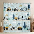 thumbnail image 1 of Homewish Equipment Truck Black Out Curtains,Kids Excavator Bulldozer Curtains Pack of 2 (42x63 Each),Yellow Blue Bedroom Curtains For Boys Teens,Breathable Home Decor, 1 of 6