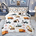 thumbnail image 1 of Homewish Equipment Truck Bulldozer Full Size Comforter Sets,Colorful Cute Rainbow Bedding Comforter Set,White Orange Blue Bedding Sets For Boys Teens,Breathable Home Decor Reversible,3pcs, 1 of 8