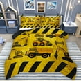 thumbnail image 1 of Homewish Equipment Truck Full Size Comforter Sets,Construction Vehicles Excavator Bedding Comforter Set,Yellow Black Bedding Sets For Boys,Breathable Home Decor Reversible,3-Piece, 1 of 8