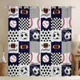 thumbnail image 1 of Homewish Est Sleep Sports Black Out Curtains for Teens, Cartoon Baseball Football Curtains Pack of 2 (42x63 Each), Chic Honeycomb Square Bedroom Curtains, Window Curtains Home Decor, 1 of 7