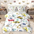 thumbnail image 1 of Homewish Excavator Bulldozer Trucks 7pcs Bedding Comforter Set,Construction Vehicles Queen Bedding Sets,White Gray Yellow Queen Sheet Sets For Boys Kids,Super Cozy Room Decor Reversible, 1 of 8