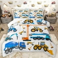 thumbnail image 1 of Homewish Excavator Crane Pattern Bedding Comforter Set,Construction Vehicles Twin Comforter Sets,Blue Yellow White Bedding Set For Boys Kids,Luxury Bedroom Decor,2-Piece, 1 of 8