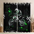 thumbnail image 1 of Homewish Extreme Sport Motorcycle Curtains Pack of 2 (42x84 Each) For Female Men,Abstract Graffiti Splash Curtains Blackout,Gradient Geometric Hexagon Bedroom Curtains,Luxury Bedroom Decor, 1 of 6