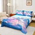 thumbnail image 1 of Homewish Fairy Tale Castle Bed Sheets,Cartoon Animal Unicorn King Sheets,Pink White Blue Sheet Set For Princess,Microfiber Bedroom Decor,4pcs, 1 of 7