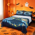thumbnail image 1 of Homewish Fantasy Art Halloween Castle Bed Sheets,Lake Mountain Print Full Size Sheets,4pcs,1 Flat Sheet,1 Fitted Sheet and 2 Pillowcases, 1 of 6