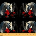 thumbnail image 1 of Homewish Farm Animal Horse Fabric by the Yard 1 Yard,Romantic Flower Rose Home Decor Fabric by the Yard,Rustic Farmhouse Cabin Sewing Fabric For Men Women,Microfiber Bedroom Decor, 1 of 6