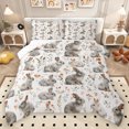 thumbnail image 1 of Homewish Farm Animal Rabbit Full Size Comforter Sets,Rustic Flower Floral Bedding Comforter Set,Gray White Bedding Sets For Teens,Ultra Soft Home Decor Reversible,3-Piece, 1 of 8